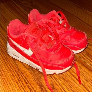 Nike Kids Red and White Low-Top Sneakers
